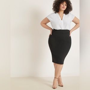 ELOQUII Neoprene Pencil Skirt, Black, 26W, NWT